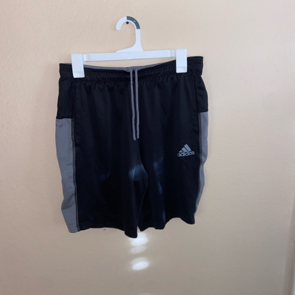 mens hybrid vintage Adidas grey black active streetwear shorts tie front bottoms